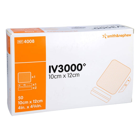 Das Produktfoto zeigt Opsite Iv 3000 10x12 Cm Transp.Kanülenfixier. (50 stk) PZN 11550956