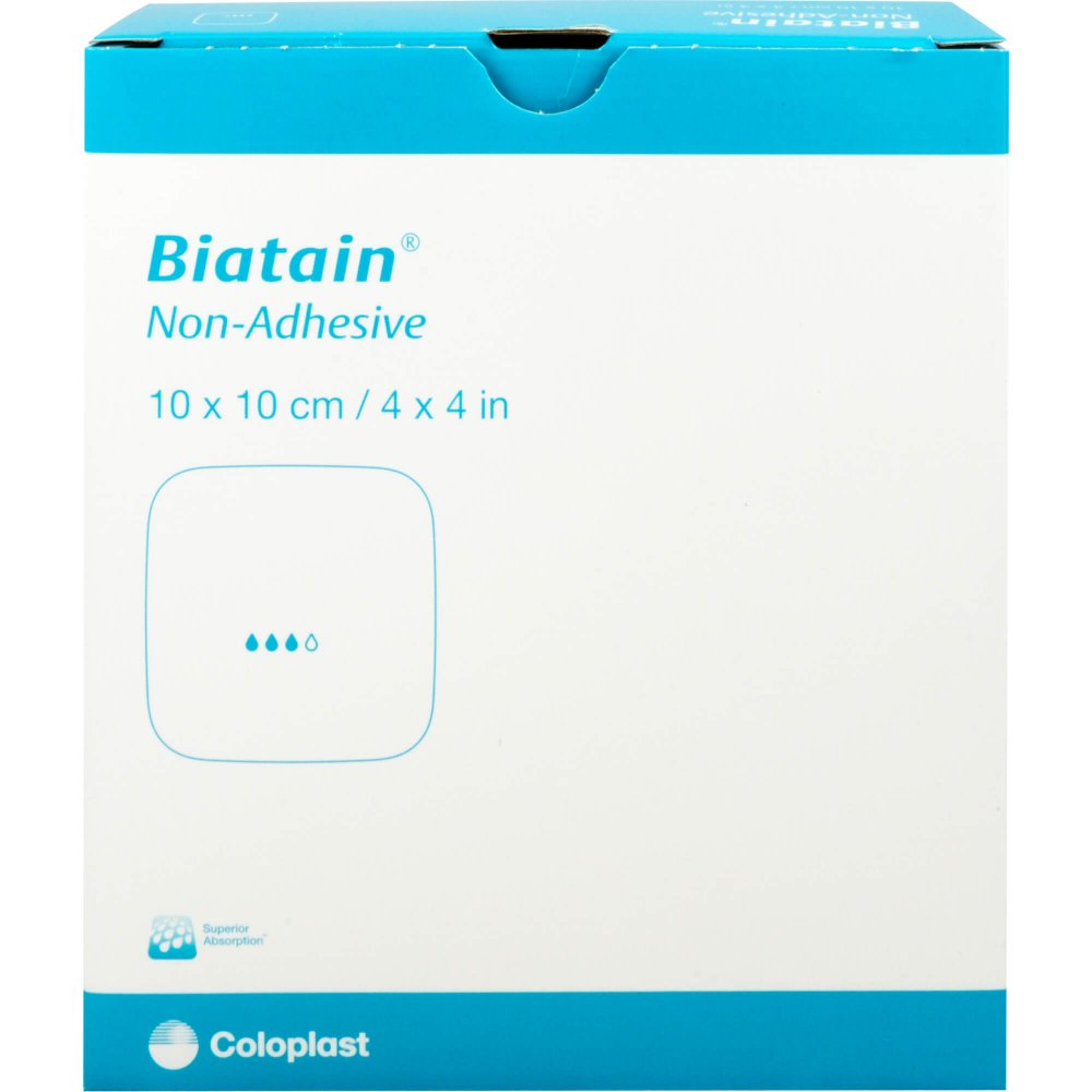 Biatain Schaumverband 10x10 Cm Nicht Haftend (10 stk)