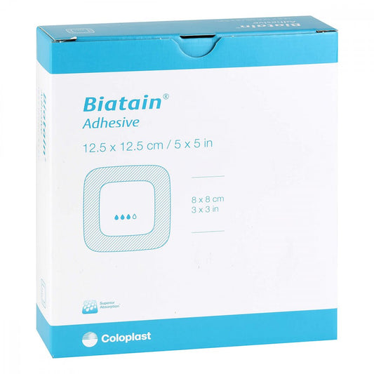 Das Produktfoto zeigt Biatain Schaumverband 12,5x12,5 Cm Selbst Haftend (10 stk) PZN 11560423