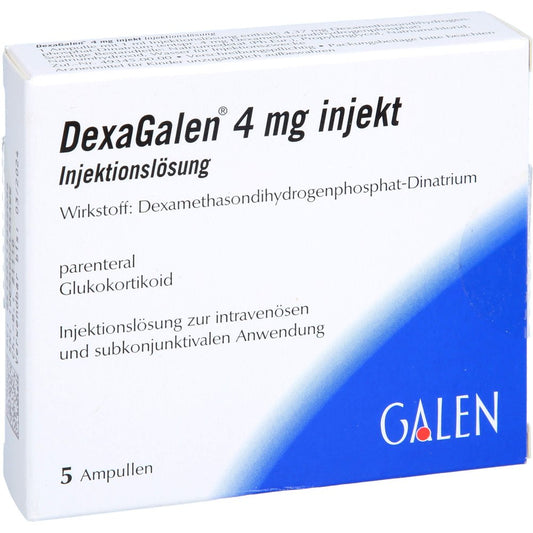 Das Produktfoto zeigt Dexagalen 4 Mg Injekt Injektionslösung (5X1 ml) PZN 11562209