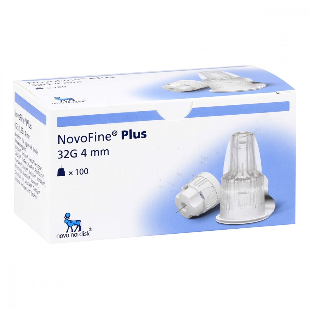 Das Produktfoto zeigt Novofine Plus Nadeln 32 G 4 Mm (100 stk) PZN 11564527