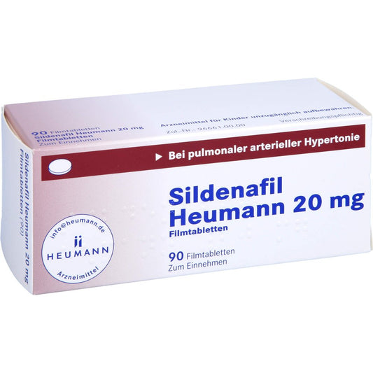 Das Produktfoto zeigt Sildenafil Heumann 20 Mg Filmtabletten (90 stk) PZN 11566408