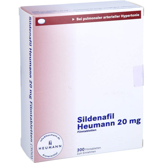Das Produktfoto zeigt Sildenafil Heumann 20 Mg Filmtabletten (300 stk) PZN 11566414