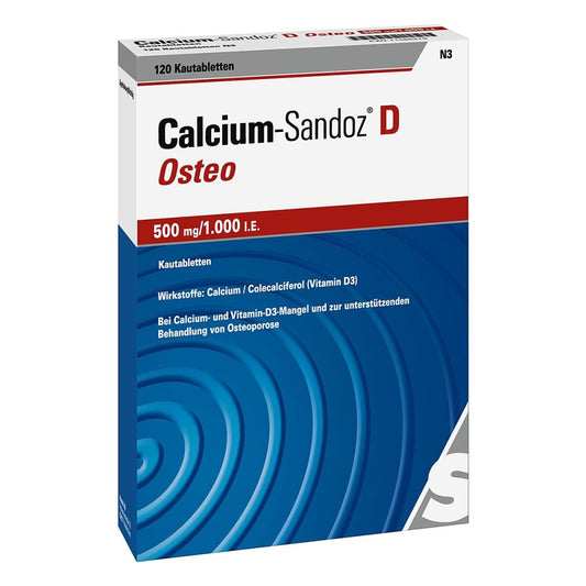 Calcium Sandoz D Osteo 500 Mg/1.000 I.E. Kautabl. (120 stk)