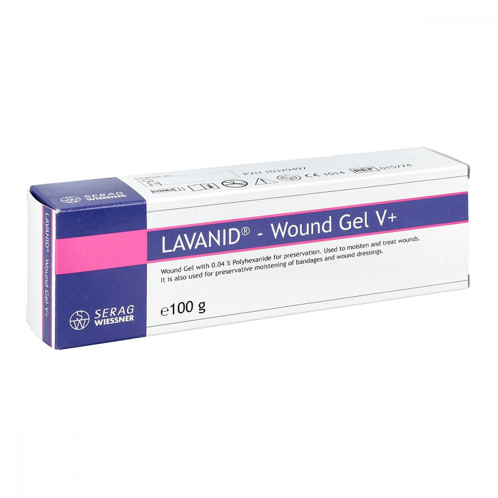 Das Produktfoto zeigt Lavanid Wundgel V+ Höhere Viskosität (100 g) PZN 11586931