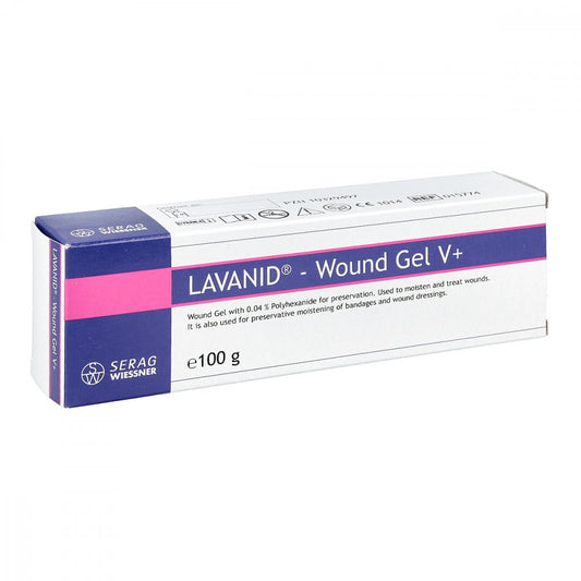 Das Produktfoto zeigt Lavanid Wundgel V+ Höhere Viskosität (100 g) PZN 11586931