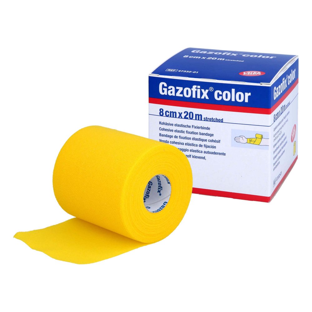 Gazofix Color Fixierbinde Kohäsiv 8 Cmx20 M Gelb (1 stk)