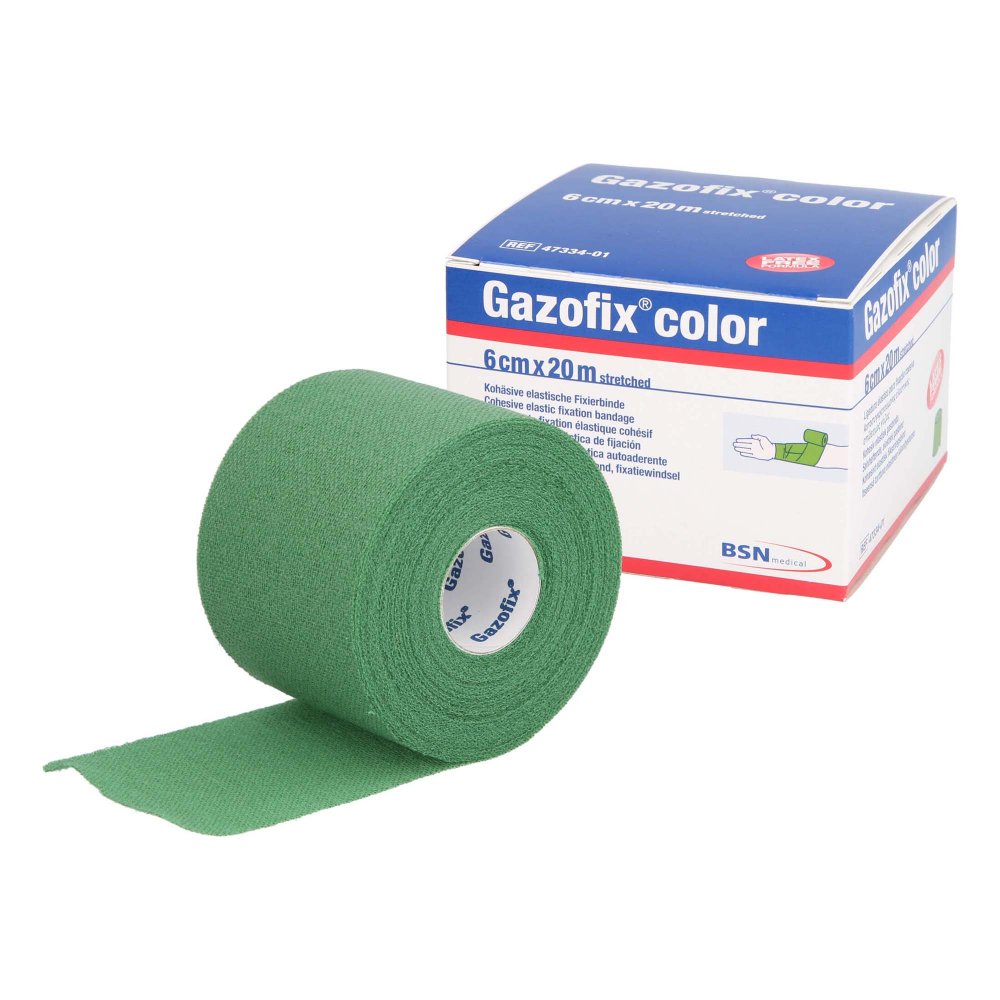 Gazofix Color Fixierbinde Kohäsiv 6 Cmx20 M Grün (1 stk)