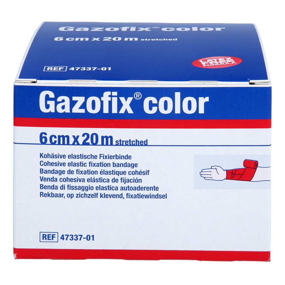 Gazofix Color Fixierbinde Kohäsiv 6 Cmx20 M Pink (1 stk)