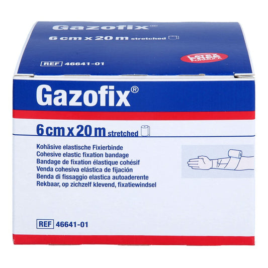 Das Produktfoto zeigt Gazofix Fixierbinde Kohäsiv 6 Cmx20 M (1 stk) PZN 11587847
