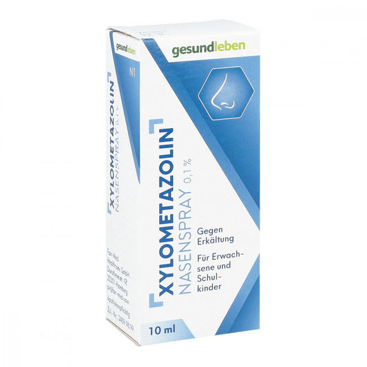 Das Produktfoto zeigt Xylometazolin 0,1% Nasenspray Gesundleben (10 ml) PZN 11593233