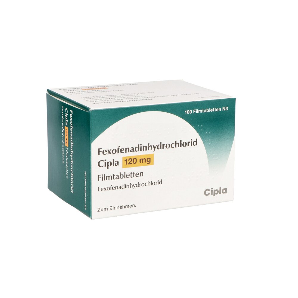 Fexofenadinhydrochlorid Cipla 120 Mg Filmtabletten (100 stk)