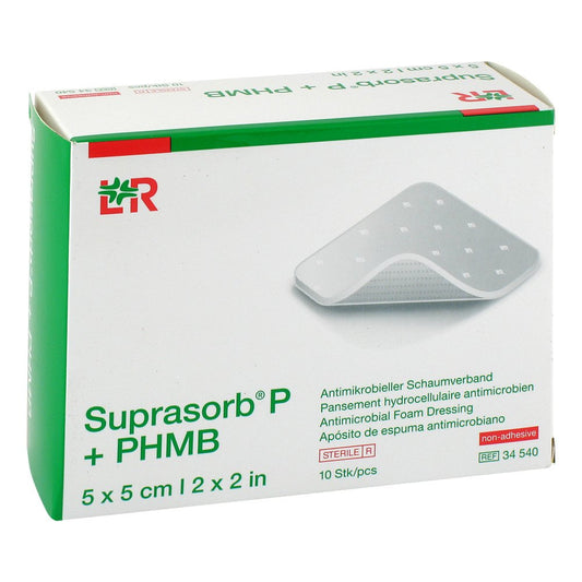 Das Produktfoto zeigt Suprasorb P+Phmb Schaumverband 5x5 Cm (10 stk) PZN 11596786