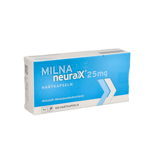 Das Produktfoto zeigt Milnaneurax 25 Mg Hartkapseln (100 stk) PZN 11599460