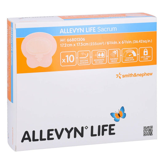 Das Produktfoto zeigt Allevyn Life Sacrum Kl.17,2x17,5cm Silik.Schaumv. (10 stk) PZN 11605491