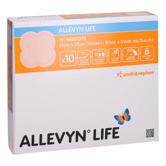 Das Produktfoto zeigt Allevyn Life 21x21 Cm Silikonschaumverband (10 stk) PZN 11605551