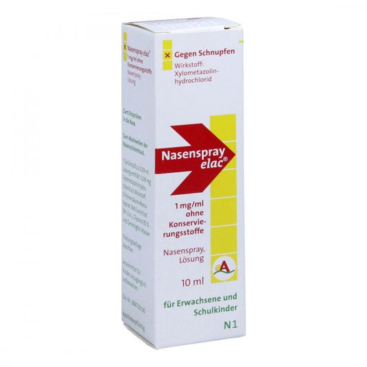 Das Produktfoto zeigt Nasenspray Elac 1 Mg/Ml Ohne Konservierungsstoffe (10 ml) PZN 11617034