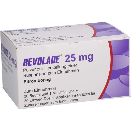 Das Produktfoto zeigt Revolade 25 Mg Pulver Z.Herstell.E.Susp.Z.Einn. (30 stk) PZN 11638326