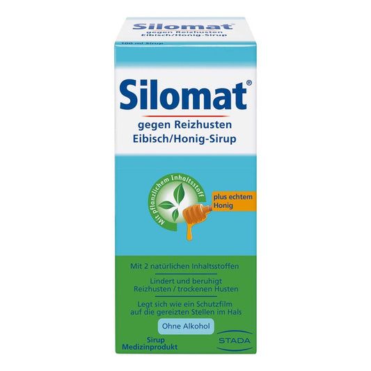 Das Produktfoto zeigt Silomat Gegen Reizhusten Eibisch/Honig-Sirup (100 ml) PZN 11663531