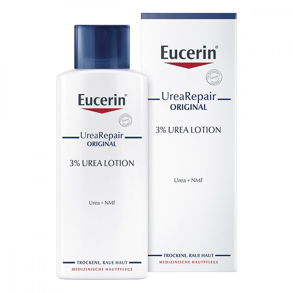 Das Produktfoto zeigt Eucerin Urearepair Original Lotion 3% (250 ml) PZN 11678136