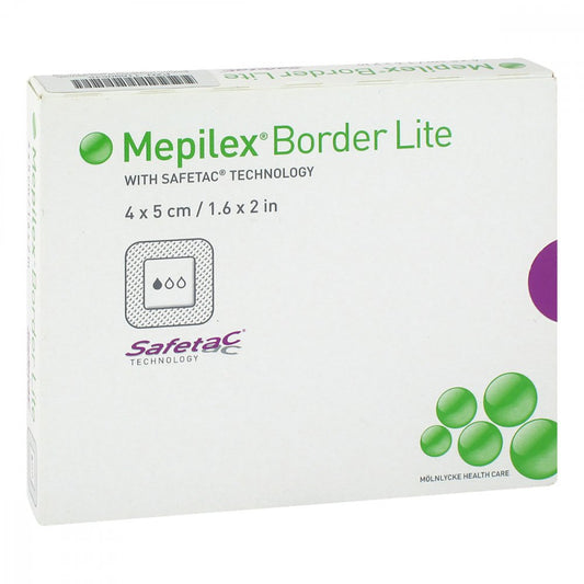 Das Produktfoto zeigt Mepilex Border Lite Schaumverb.4x5 Cm Steril (10 stk) PZN 11690545