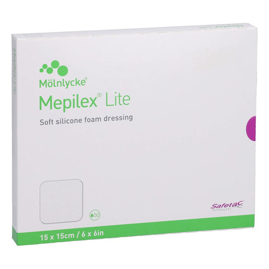 Das Produktfoto zeigt Mepilex Lite Schaumverband 15x15 Cm Steril (5 stk) PZN 11690605