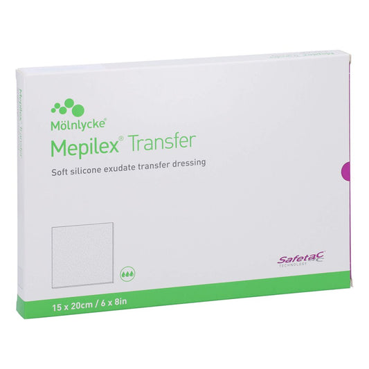 Das Produktfoto zeigt Mepilex Transfer Schaumverband 15x20 Cm Steril (5 stk) PZN 11690628