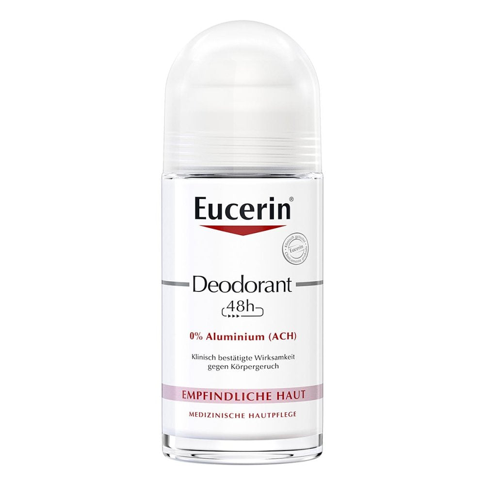 Das Produktfoto zeigt Eucerin Deodorant Roll-On 0% Aluminium (50 ml) PZN 11692900