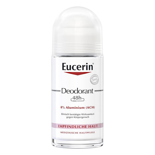 Das Produktfoto zeigt Eucerin Deodorant Roll-On 0% Aluminium (50 ml) PZN 11692900