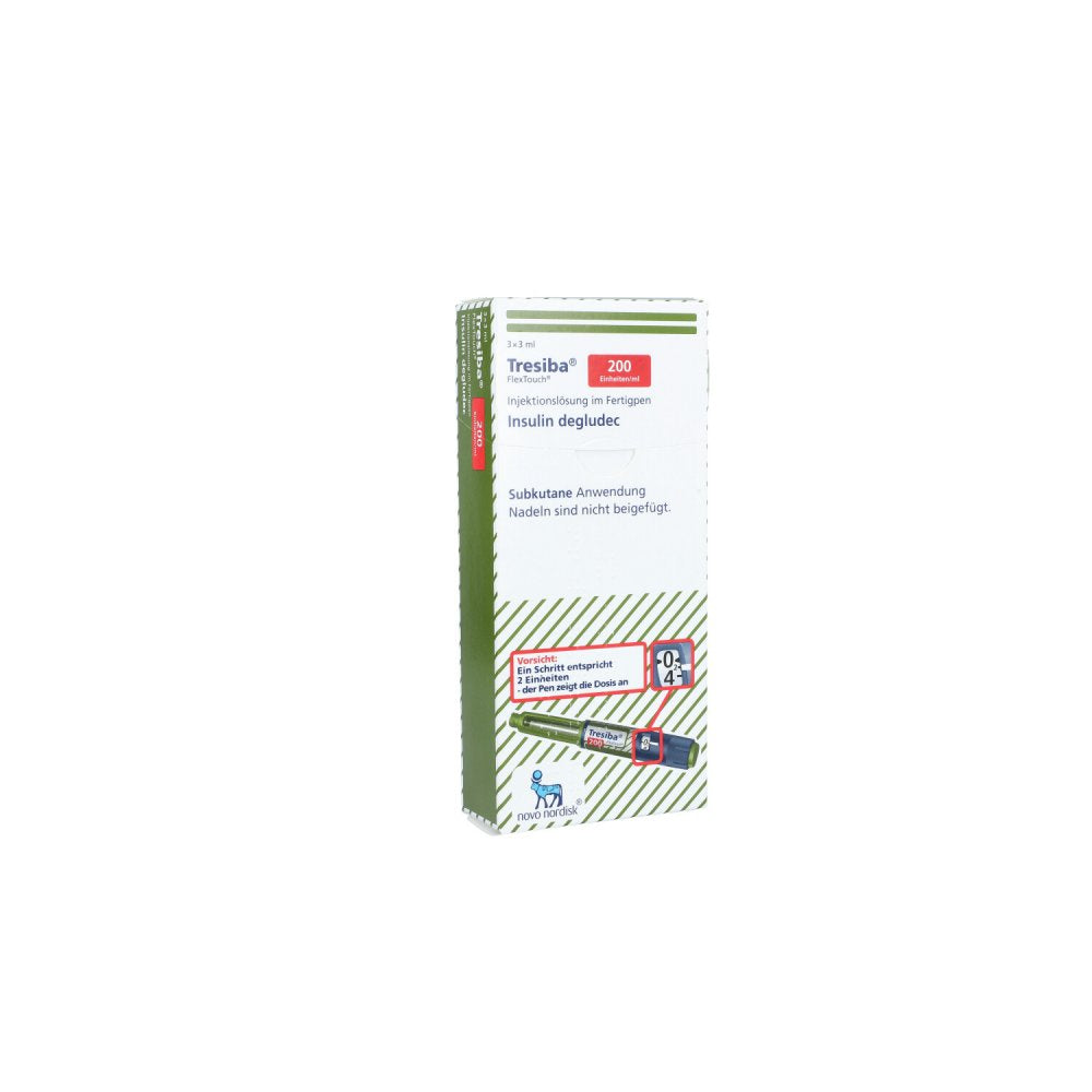 Das Produktfoto zeigt Tresiba 200 I.E./Ml Inj.-Lsg.I.Flextouch (3X3 ml) PZN 11695086
