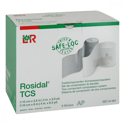 Das Produktfoto zeigt Rosidal Tcs Ucv 2-Komp.Kompressionssystem 6x2 (6 stk) PZN 11729833