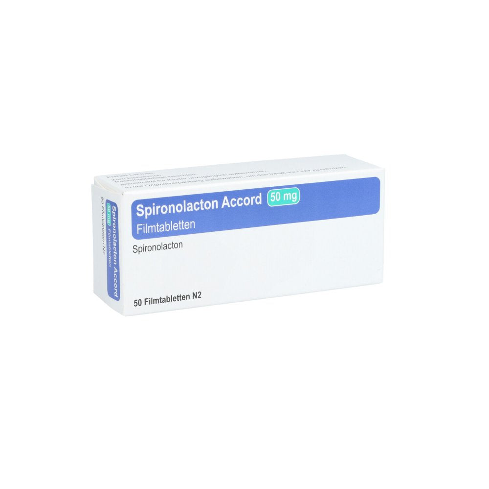 Das Produktfoto zeigt Spironolacton Accord 50 Mg Filmtabletten (50 stk) PZN 11851988