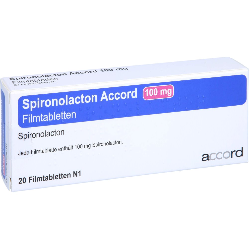 Das Produktfoto zeigt Spironolacton Accord 100 Mg Filmtabletten (20 stk) PZN 11852002