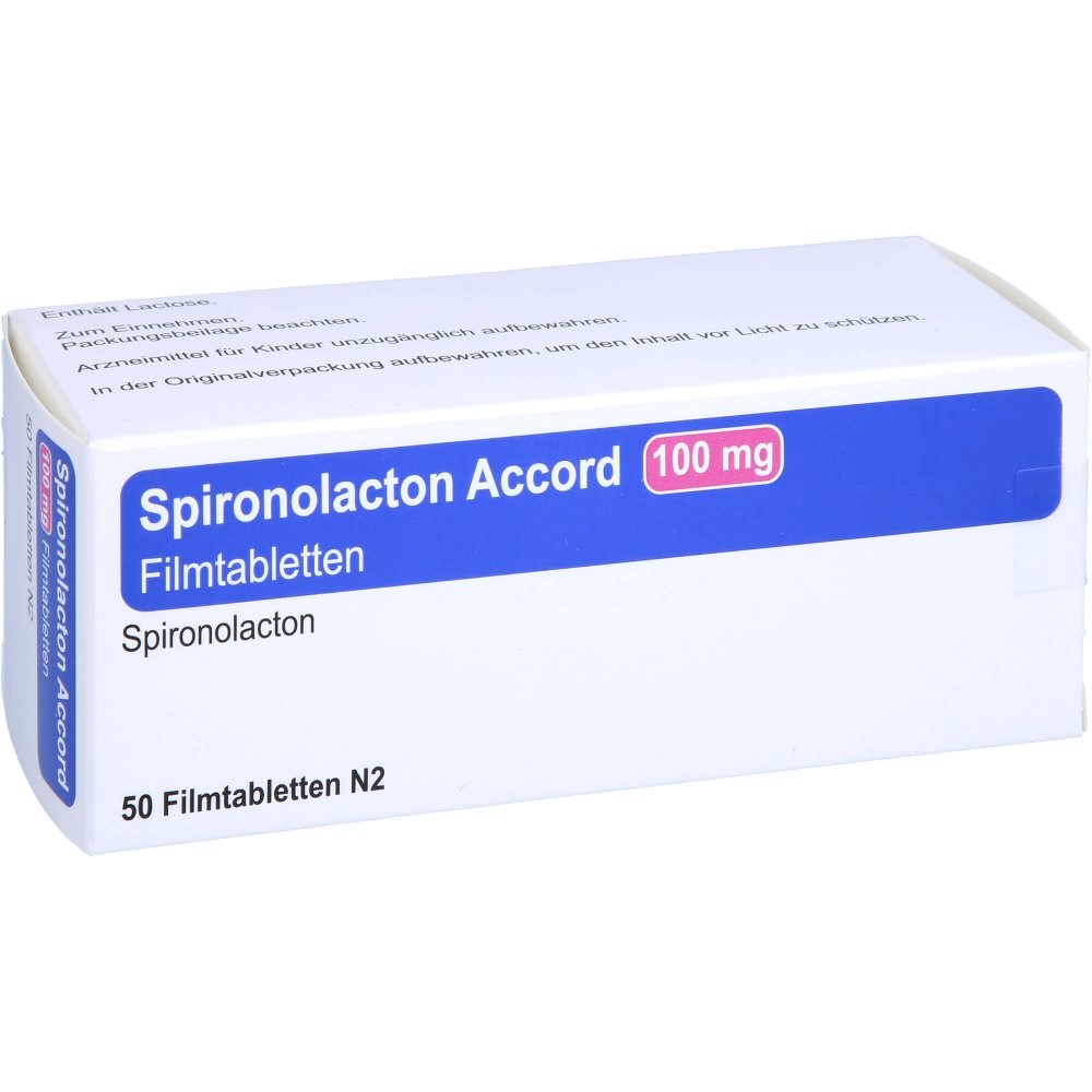 Das Produktfoto zeigt Spironolacton Accord 100 Mg Filmtabletten (50 stk) PZN 11852019