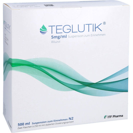 Das Produktfoto zeigt Teglutik 5 Mg/Ml Suspension Zum Einnehmen (500 ml) PZN 11852663