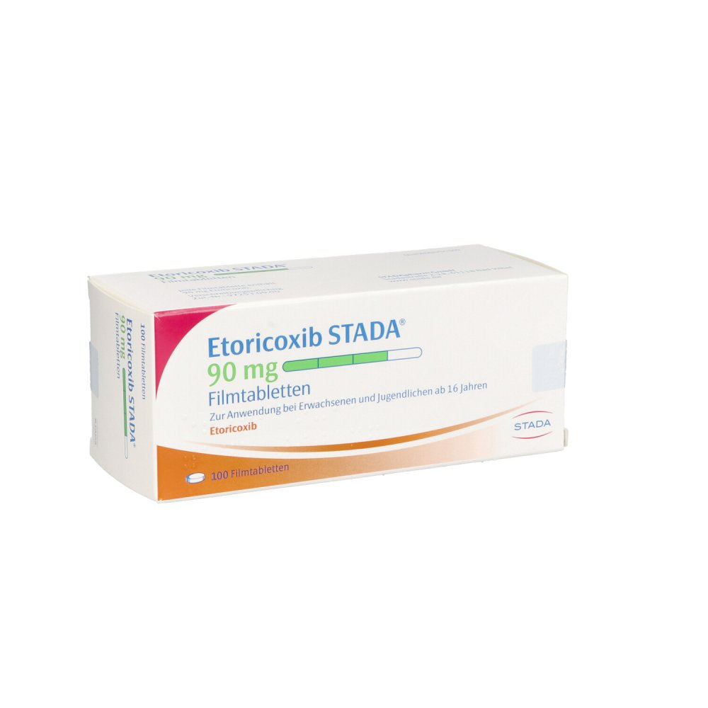 Das Produktfoto zeigt Etoricoxib Stada 90 Mg Filmtabletten (100 stk) PZN 11853065
