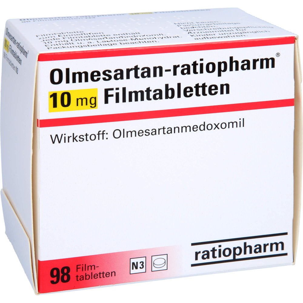 Olmesartan-Ratiopharm 10 Mg Filmtabletten (98 stk)