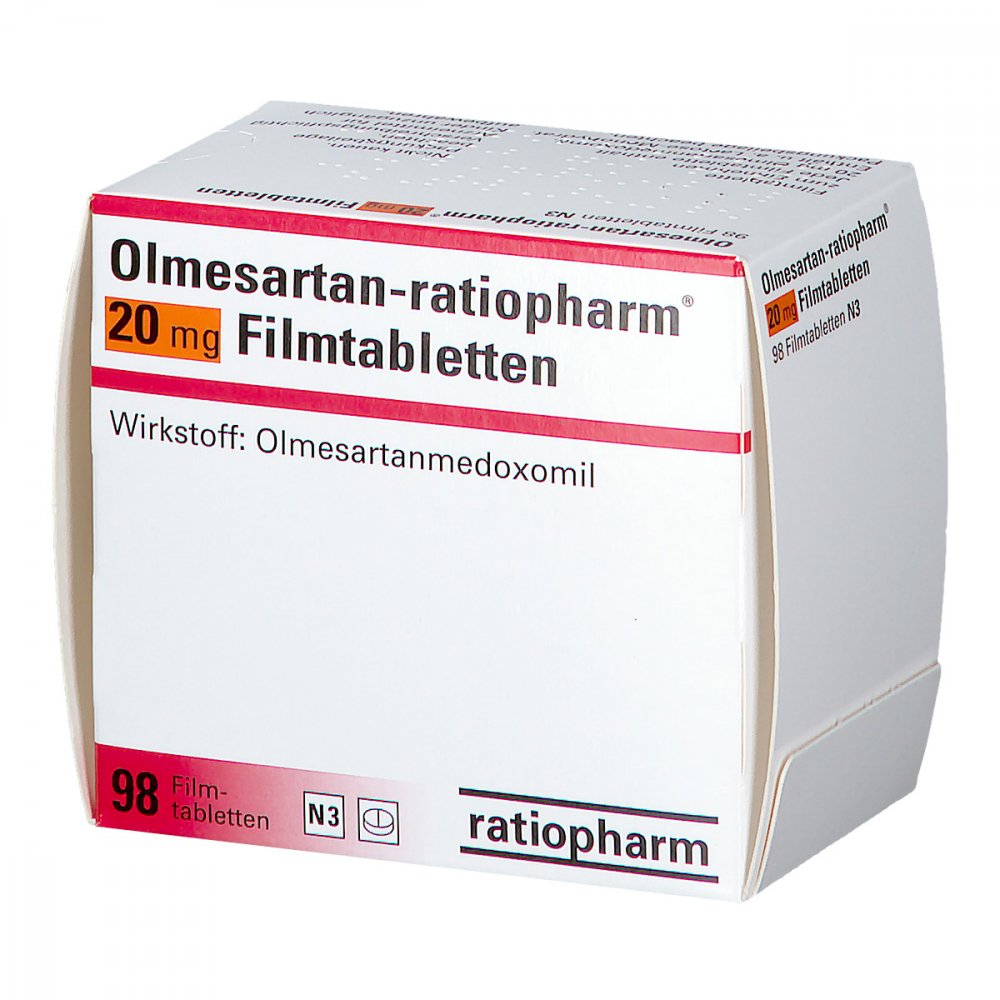 Olmesartan-Ratiopharm 20 Mg Filmtabletten (98 stk)