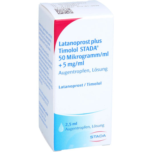 Das Produktfoto zeigt Latanoprost Plus Timolol Stada 50 Μg/Ml+5 Mg/Ml At (2.5 ml) PZN 11871086