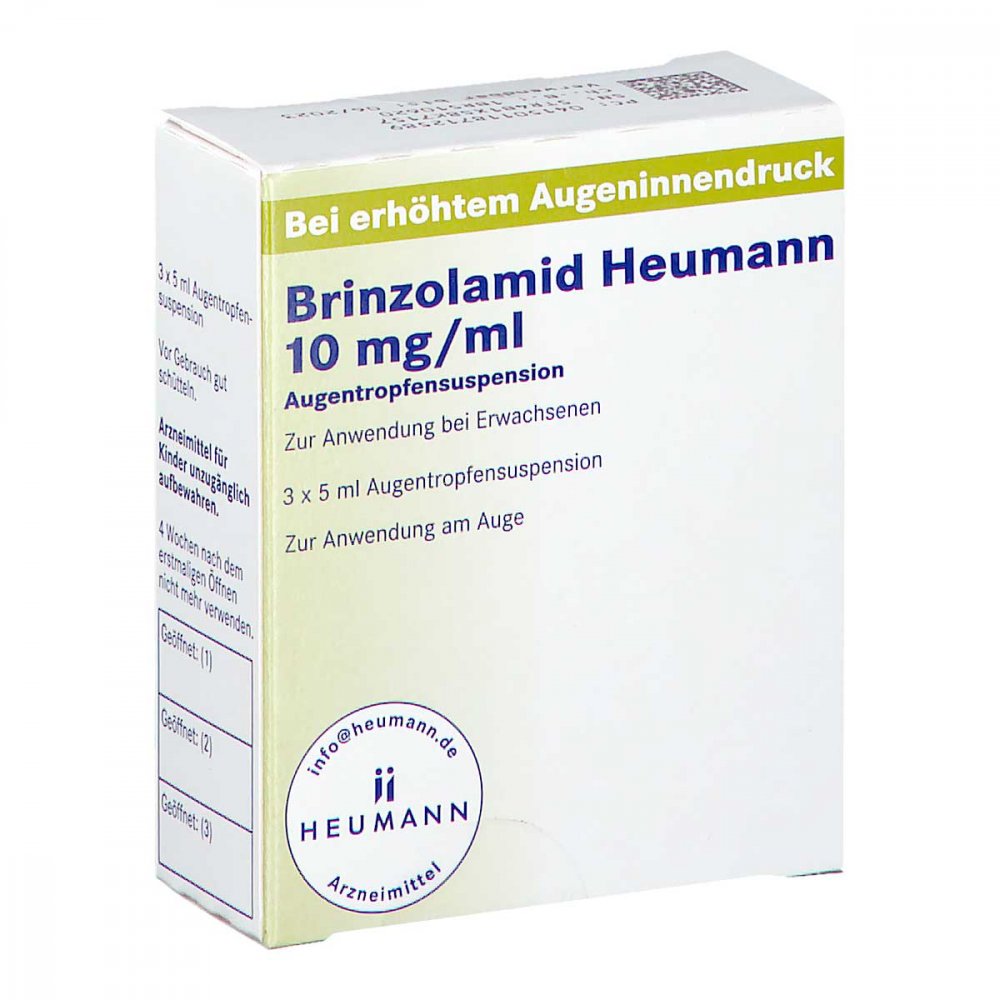Das Produktfoto zeigt Brinzolamid Heumann 10 Mg/Ml Augentropfensusp. (3X5 ml) PZN 11871258