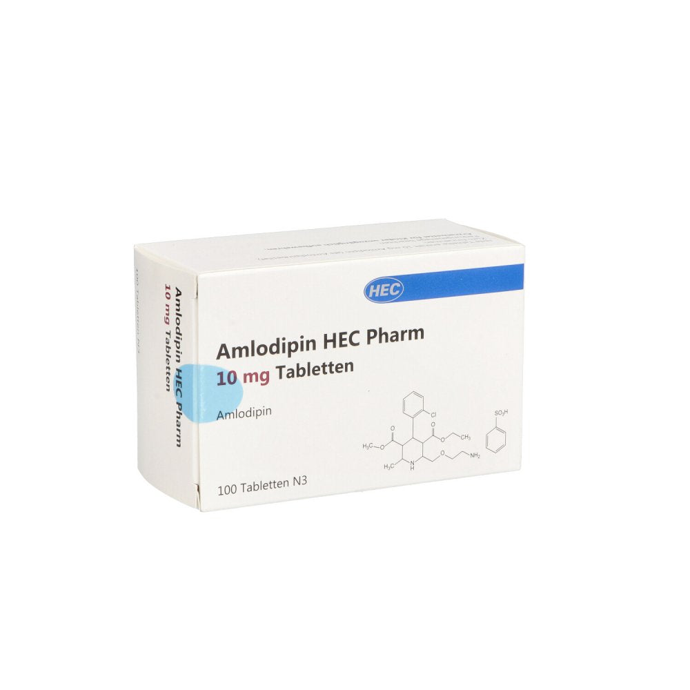 Das Produktfoto zeigt Amlodipin Hec Pharm 10 Mg Tabletten (100 stk) PZN 11882658