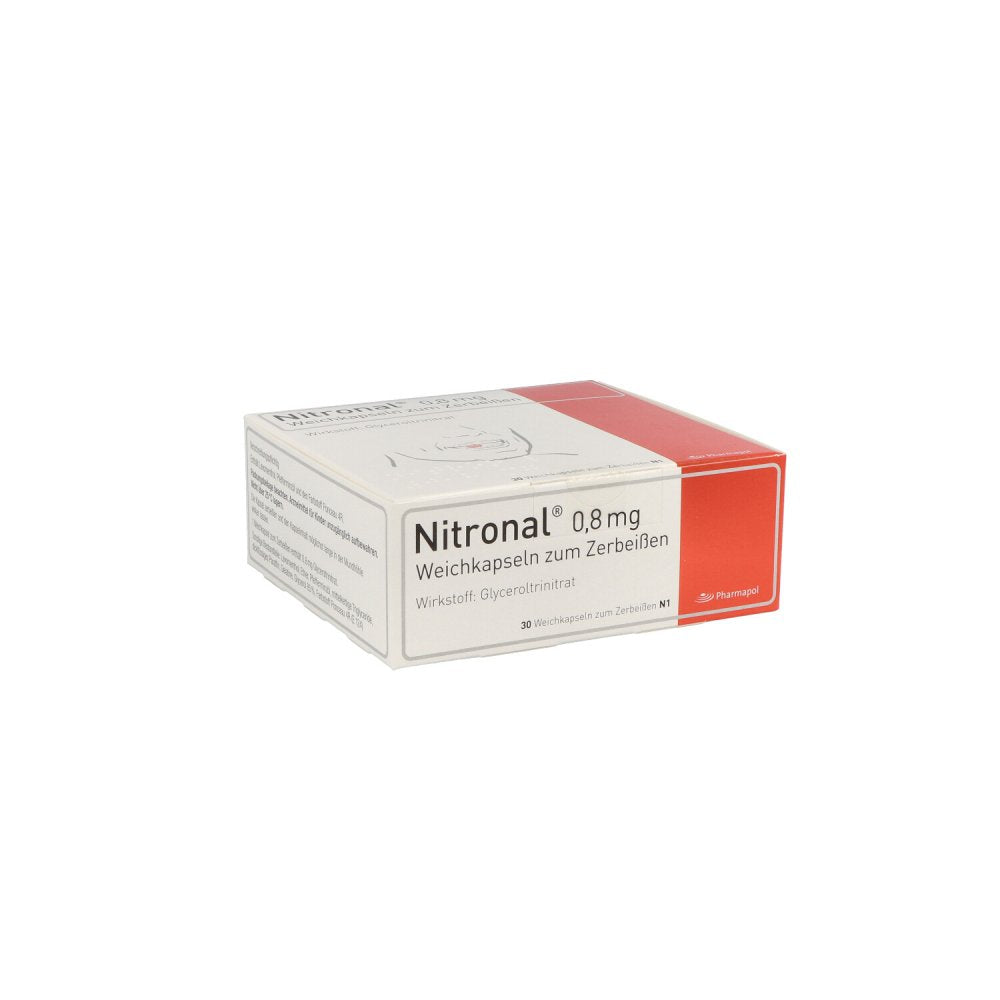 Das Produktfoto zeigt Nitronal 0,8 Mg Weichkapseln Zum Zerbeißen (30 stk) PZN 11889614