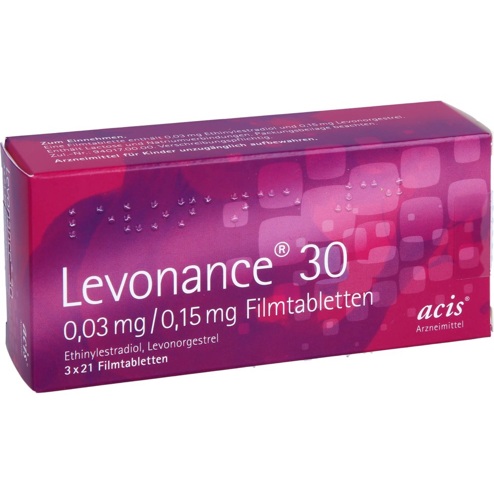 Levonance 30 0,03 Mg/0,15 Mg Filmtabletten (3X21 stk)