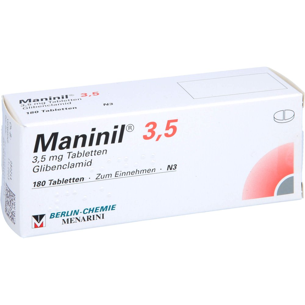 Das Produktfoto zeigt Maninil 3,5 Tabletten (180 stk) PZN 12147671