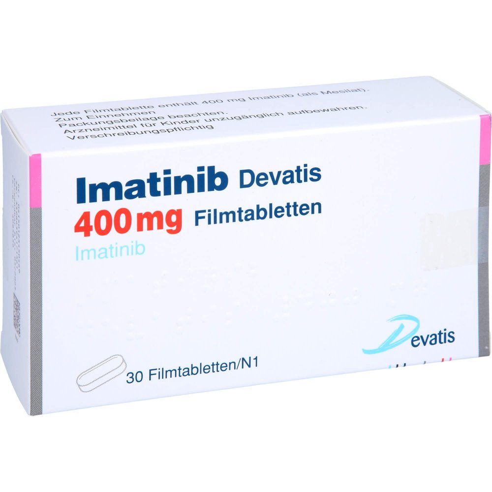 Das Produktfoto zeigt Imatinib Devatis 400 Mg Filmtabletten (30 stk) PZN 12345046