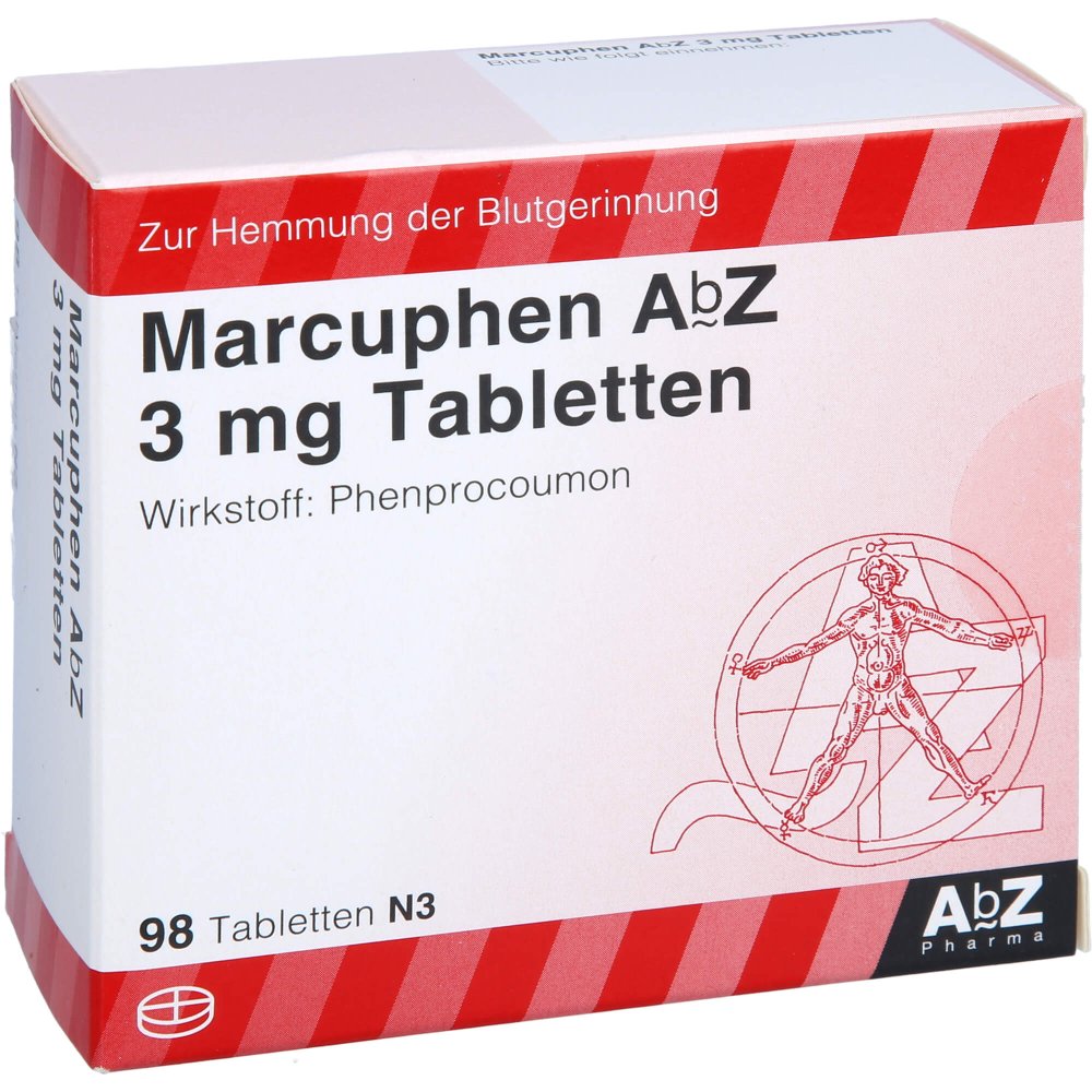 Das Produktfoto zeigt Marcuphen Abz 3 Mg Tabletten (98 stk) PZN 12345661