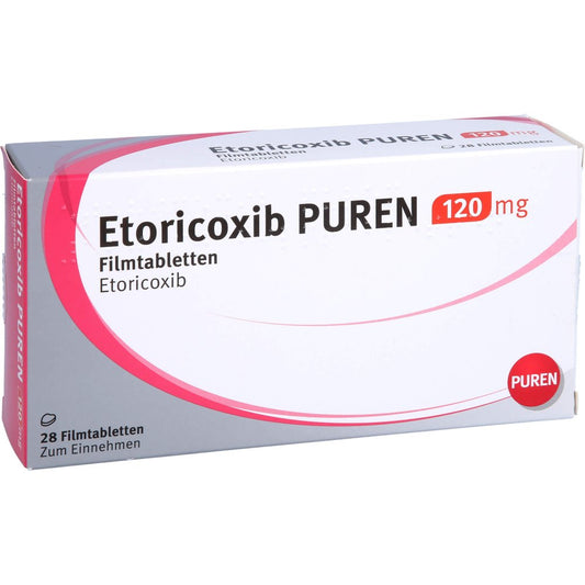 Das Produktfoto zeigt Etoricoxib Puren 120 Mg Filmtabletten (28 stk) PZN 12361772