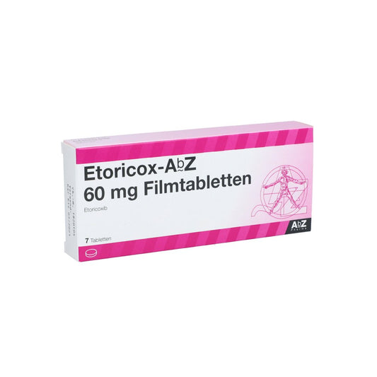 Das Produktfoto zeigt Etoricox Abz 60 Mg Filmtabletten (7 stk) PZN 12380901