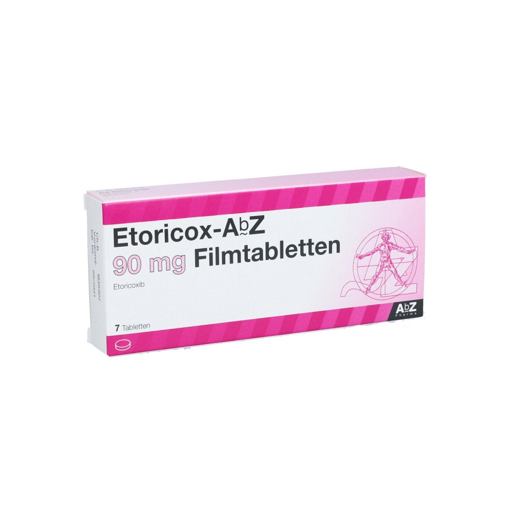 Das Produktfoto zeigt Etoricox Abz 90 Mg Filmtabletten (7 stk) PZN 12380976