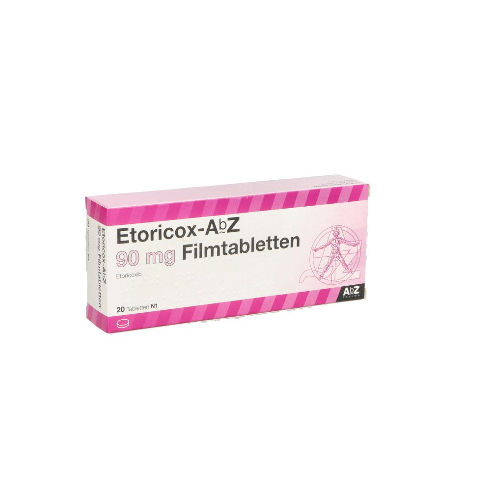 Das Produktfoto zeigt Etoricox Abz 90 Mg Filmtabletten (20 stk) PZN 12380982